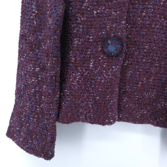 Anthro Curio Vintage Plum Cottagecore Chunky Knit Covered Buttons Petticoat M - Picture 8 of 16